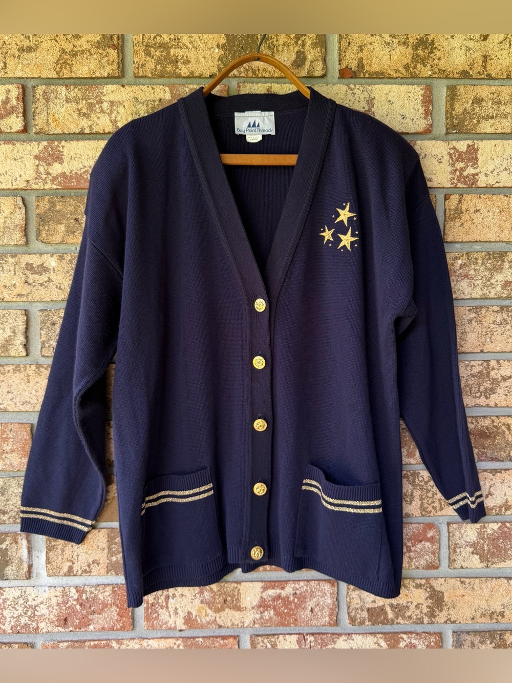 Bay Point Threads Cardigan Women’s Size Large Grandmacore Excellent Condition!